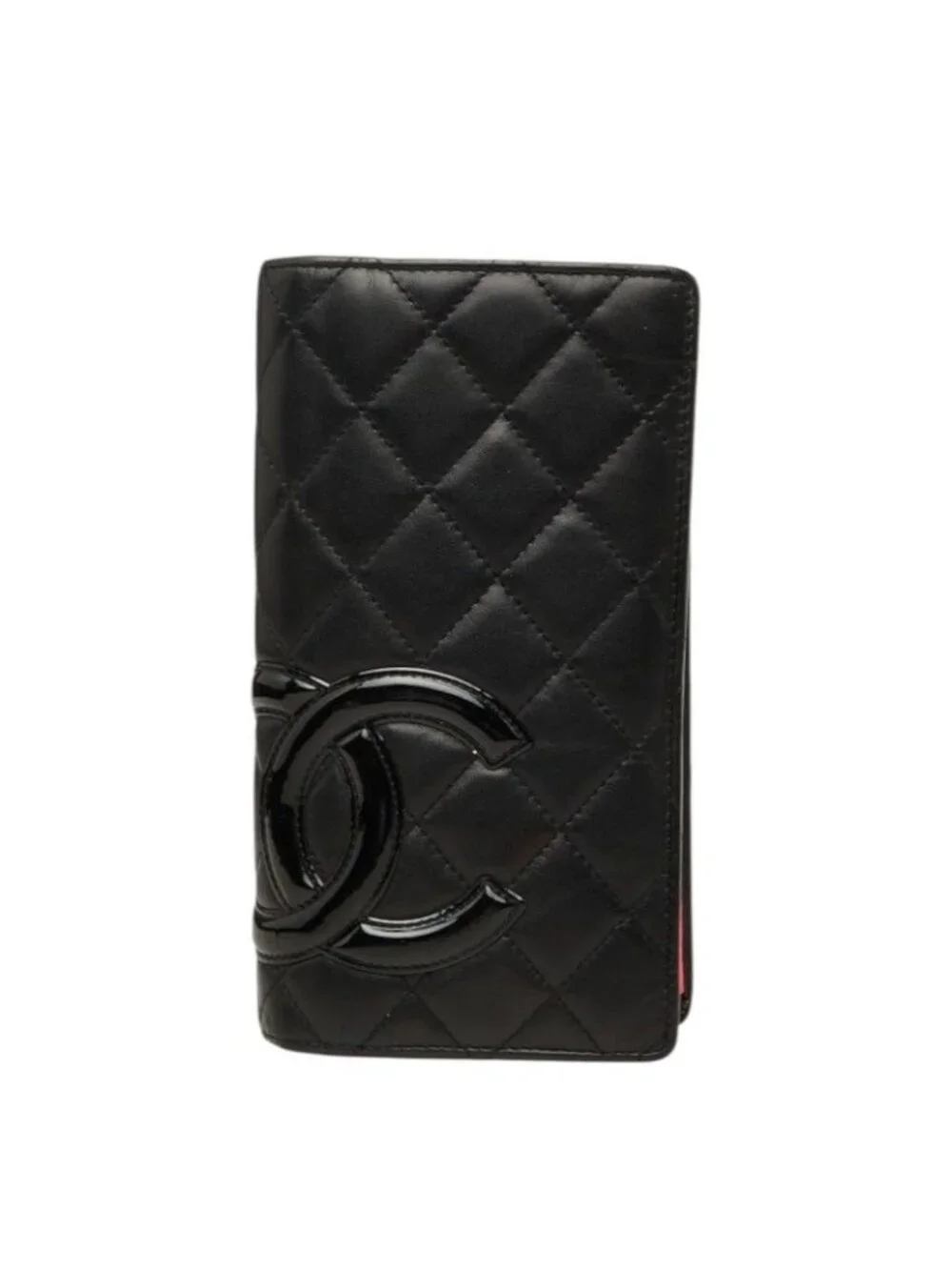 Chanel CC Logo Cambon Line Wallet Black Leather